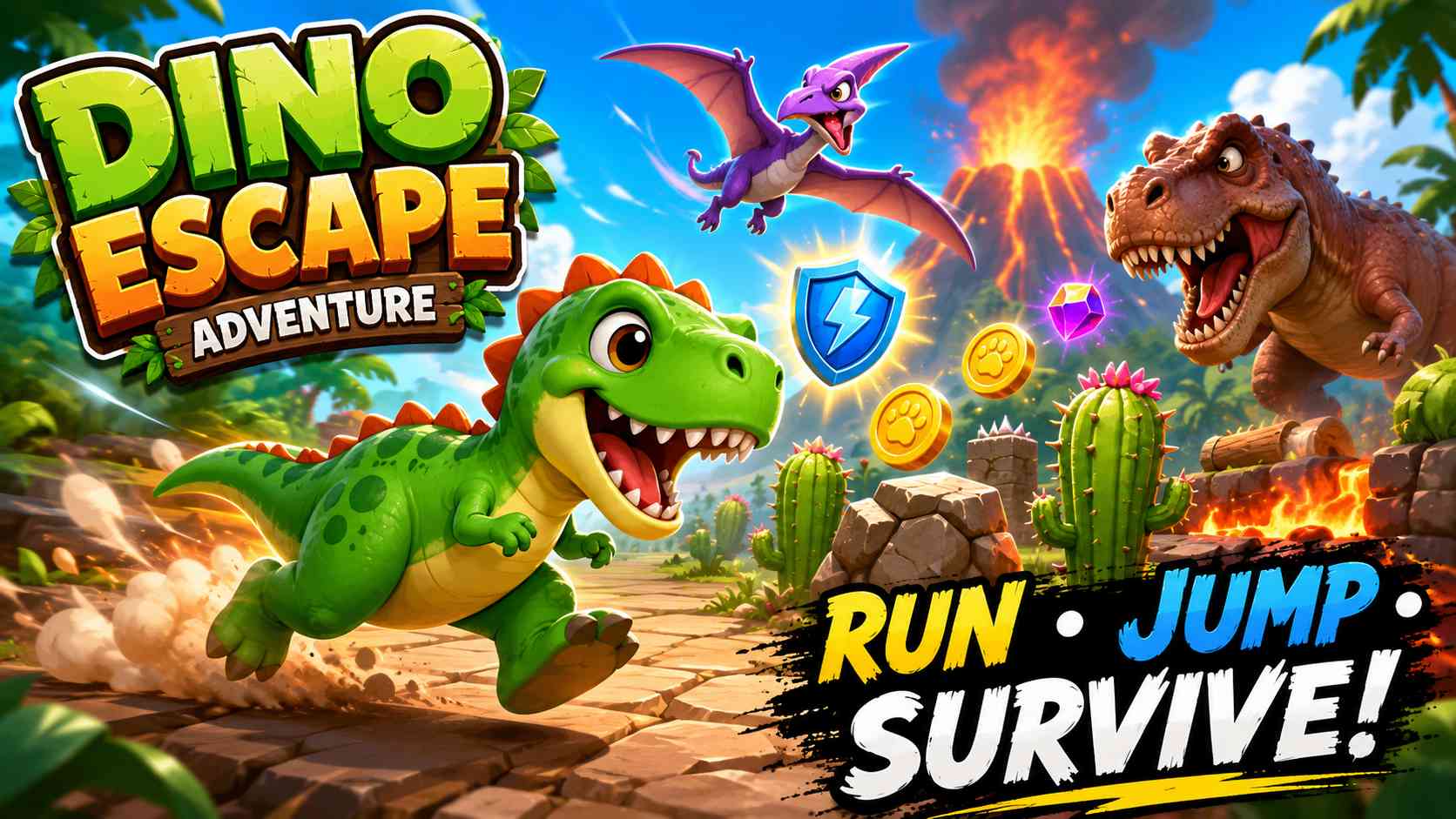 Dino Escape Adventure Game Online – Play Free HTML5 Endless Runner